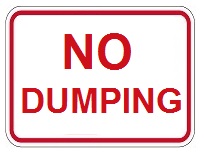 No Dumping - 18x12-, 24x18-, 30x24- or 36x30-inch